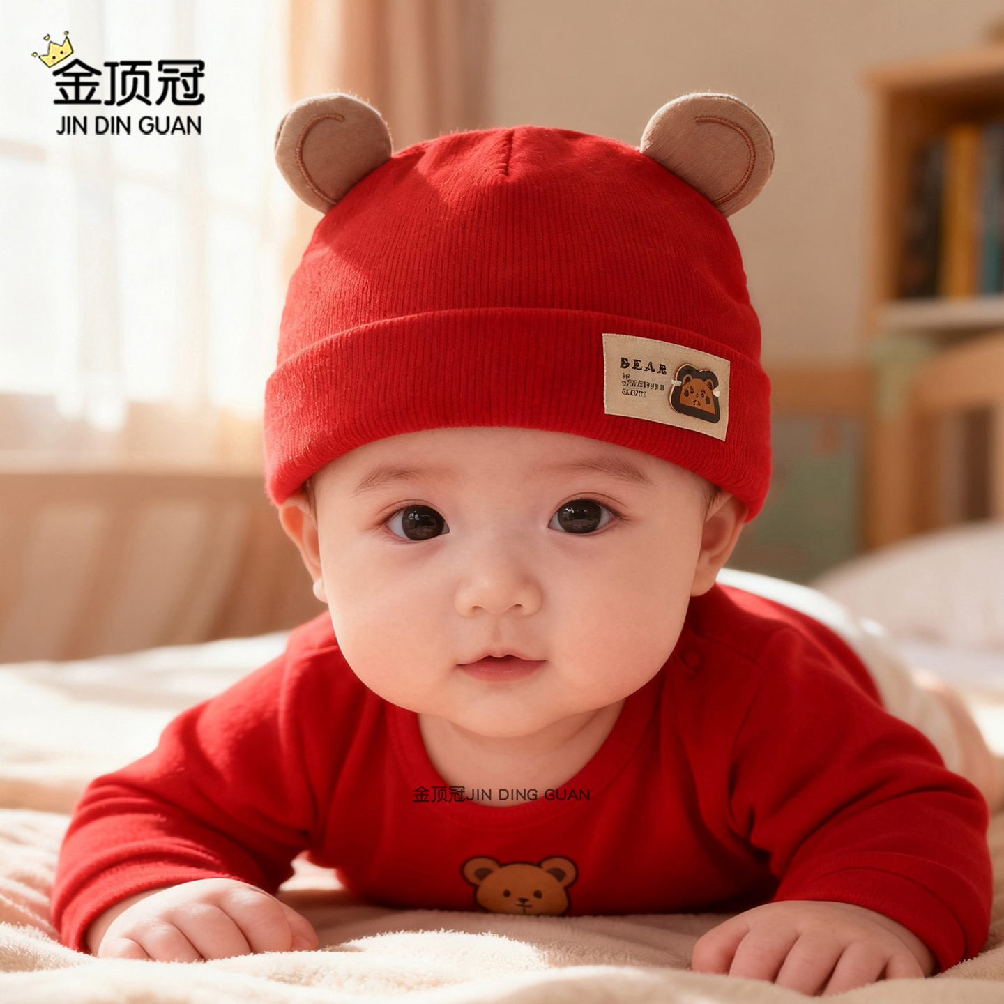 婴儿帽子春秋冬季宝宝纯棉胎帽