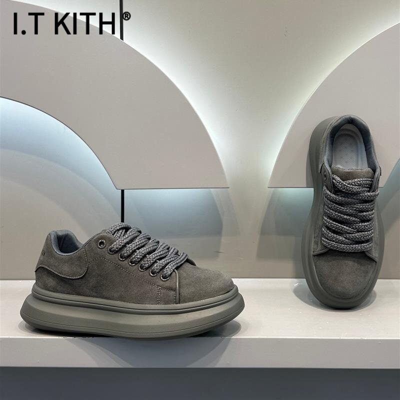 I.T KITH秋季2025新款真皮男鞋韩版爆款休闲运动鞋百搭厚底老爹鞋