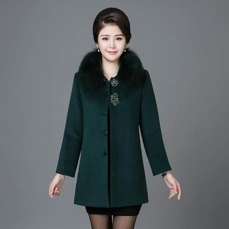 2019新款妈妈毛呢外套中年人中老年羊绒大衣女冬装呢子中长款羊毛|msdalam kategori Butik wanita / wanita, bulu kot - dari Buy2taobao.com untuk memberikan perkhidmatan ejen Taobao profesional membeli