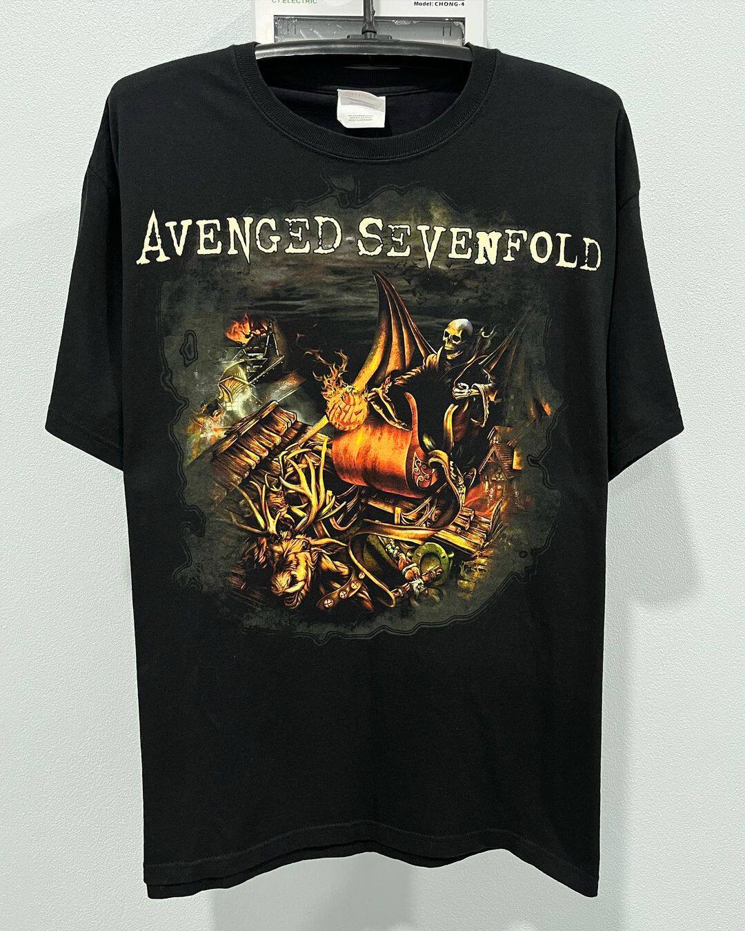 美式古着vintage Avenged Sevenfold七级炼狱Chrismas短袖T恤经典