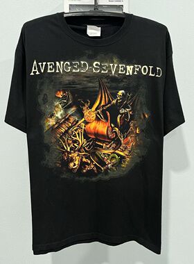 美式古着vintage Avenged Sevenfold七级炼狱Chrismas短袖T恤经典