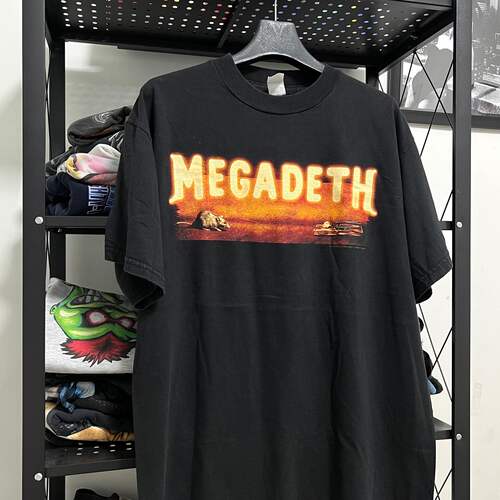 ElectronicNomad水洗大师美式vibe风MEGADETH复古重磅T恤重金属