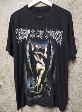 硬挺高街短袖T恤青春流行vintage Cradle of​ filth恶灵天摇滚