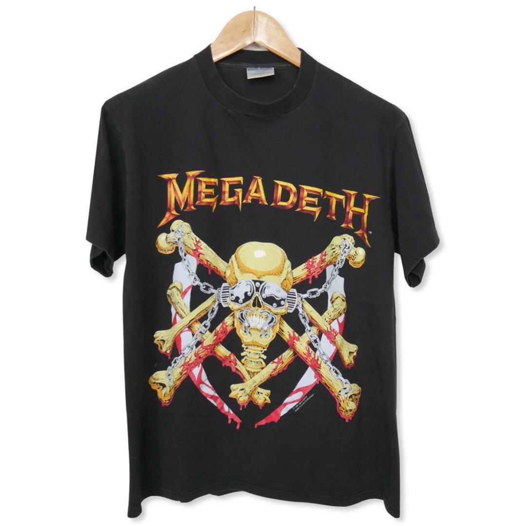 美式古着vintage Megadeth麦加帝斯摇滚嘻哈宽松短袖复古T恤重磅