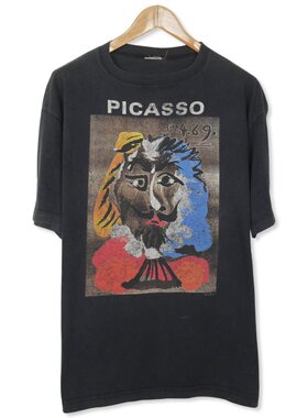 美式古着vintage Picasso Mousquetaire毕加索宽松T恤高街短袖tee