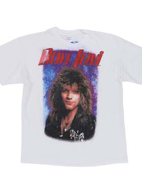 美式古着Vintag Bon Jovi Slippery When Wet邦乔维湿衬衫短袖T恤