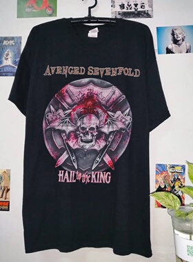 美式古着vintage Avenged Sevenfold七级炼狱暗黑复古宽松短袖T恤