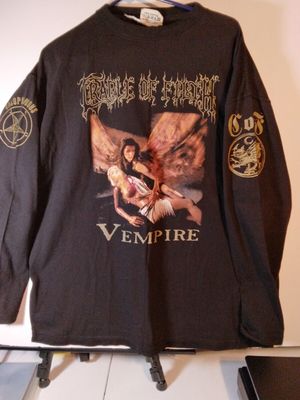 vintage Cradle of​ filth恶灵天摇滚青春流行嘻哈长袖T恤大码