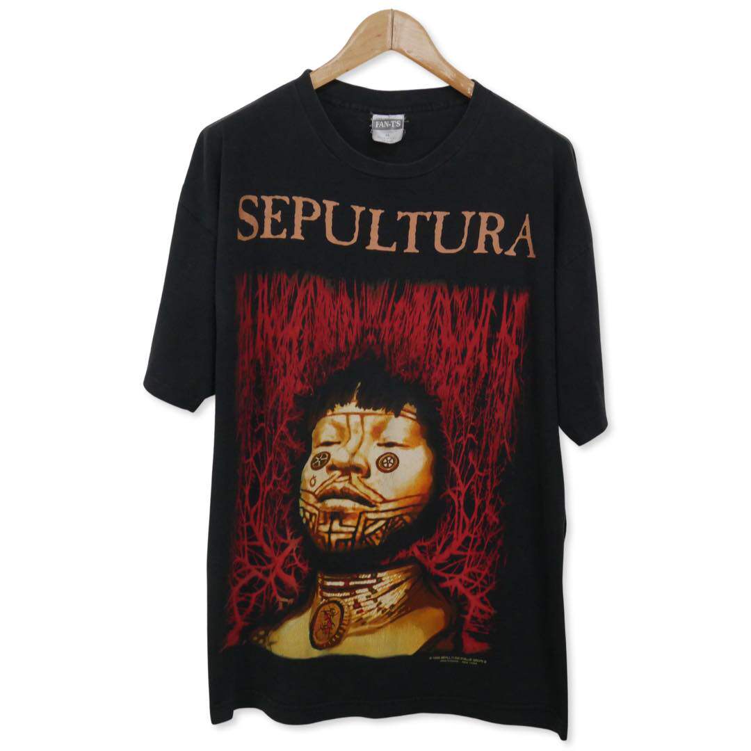 美式古着vintage 埋葬乐队sepultura1996s古着怀旧颓废风短袖t恤