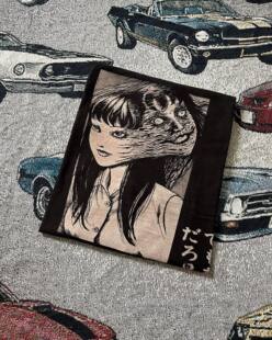 美式古着Vintage重磅二次元动漫风短袖T恤硬挺面料情侣款hiphop