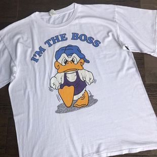 美式 卡通休闲创意感百搭T恤oldschool纯棉 古着vintage唐老鸭短袖