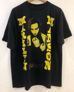 美式古着Vintage 玛丽莲曼森复古vibe嘻哈oversize短袖街头风T恤