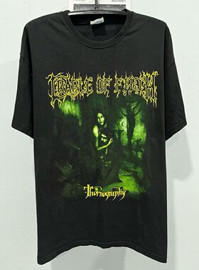 美式古着vintage Cradle of​ filth恶灵天皇美潮宽松T恤短袖tee