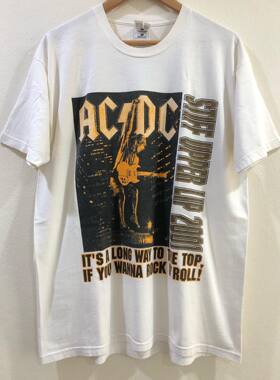 美式古着Vintage ACDC休闲高街趣味短袖T恤创意纯棉街头oldschool