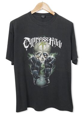 美式古着vintage Cypress Hill墓園三人組摇滚宽松嘻哈高街短袖