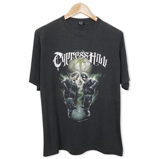 美式古着vintage Cypress Hill墓園三人組摇滚宽松嘻哈高街短袖
