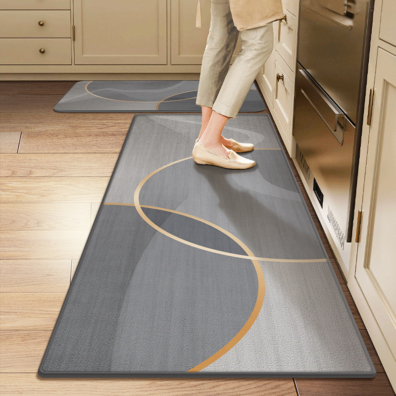 厨房地垫防滑防油防水可擦u免洗家用耐脏进门口脚垫2024长条地毯