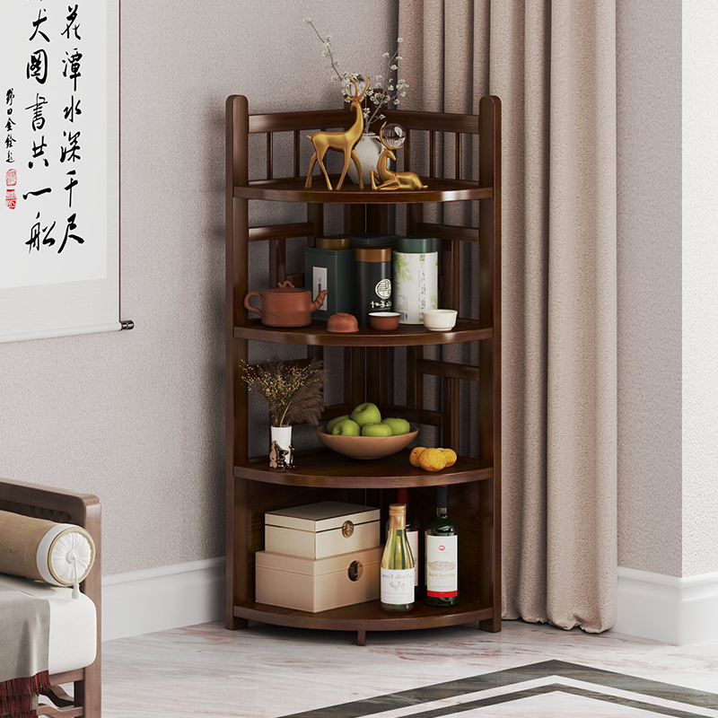 博古架实木中式转角置物架客厅茶柜茶叶架多层省空间W书架子展示