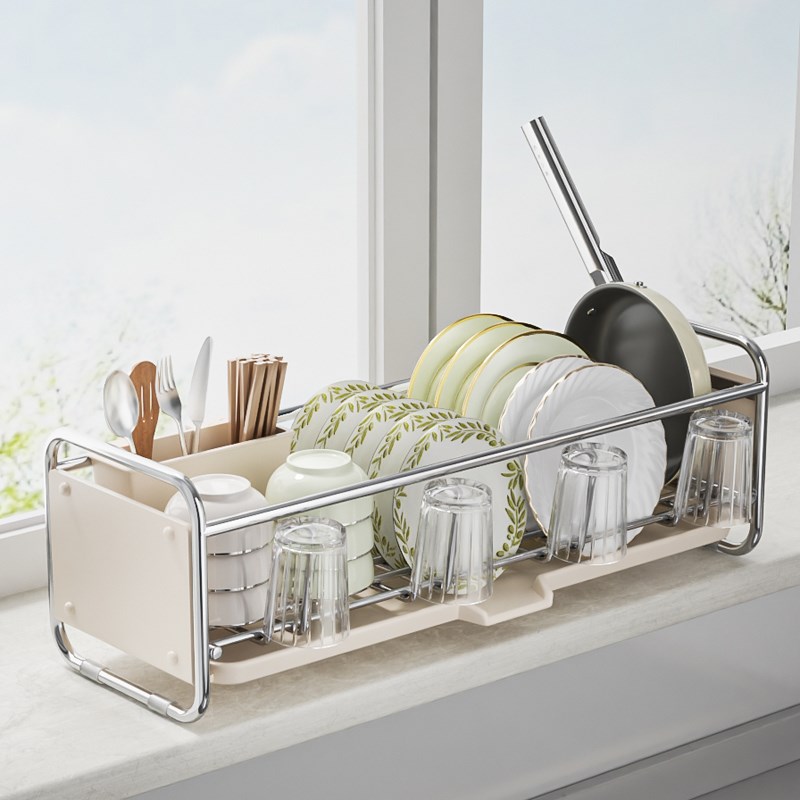 碗碟架沥水架台面304不锈钢厨房置物架沥水篮放碗X筷碗碟收纳架