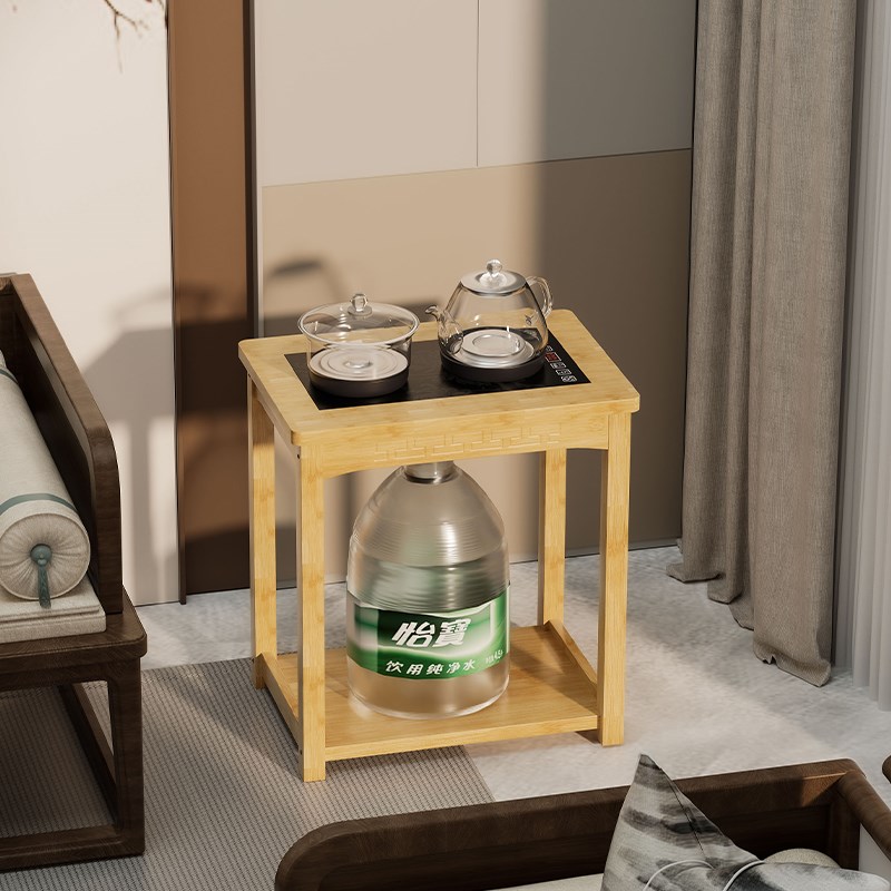 新中式家用客f厅沙发边几茶桌侧边柜茶室小型茶台茶水柜复古茶吧