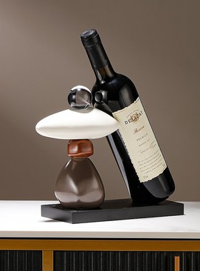 创意轻奢红酒架黑天鹅摆s件高端餐桌边酒柜摆红酒瓶架子装饰品