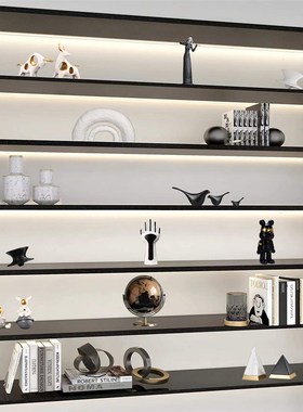 新中式轻奢高档家居装饰品摆件书柜E客厅办公室展示柜软装工艺品