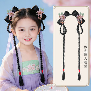 女童古风假发一体式 日常发髻造型盘发垫发包汉服儿童头饰 发饰古装