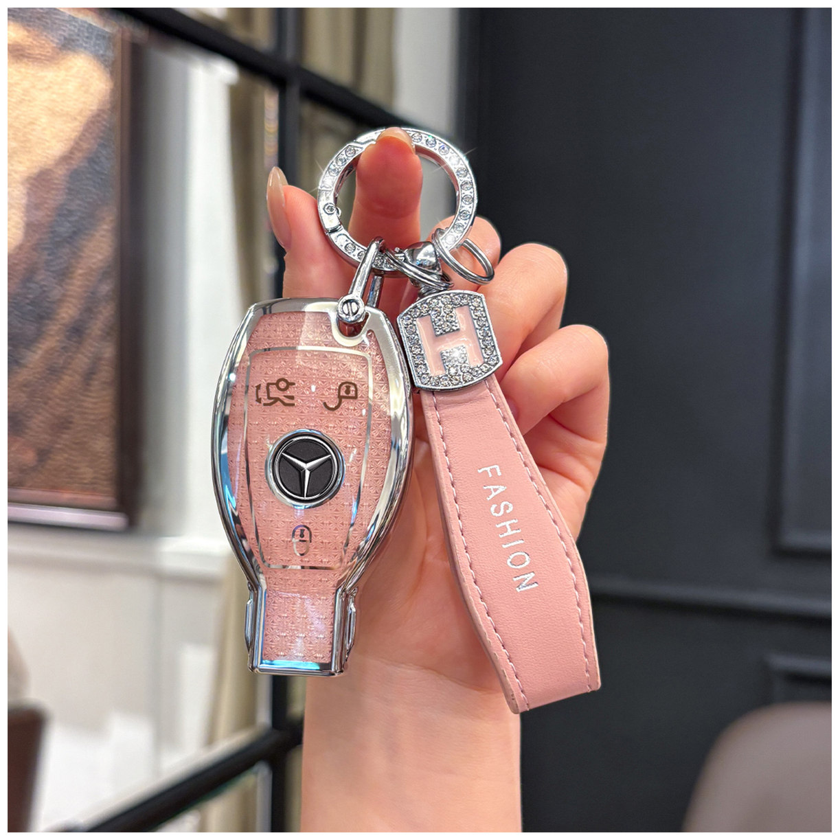 奔驰钥匙套C级E级C200L/ML350/GLA/GLB/老E级A级/GLC男女钥匙包壳