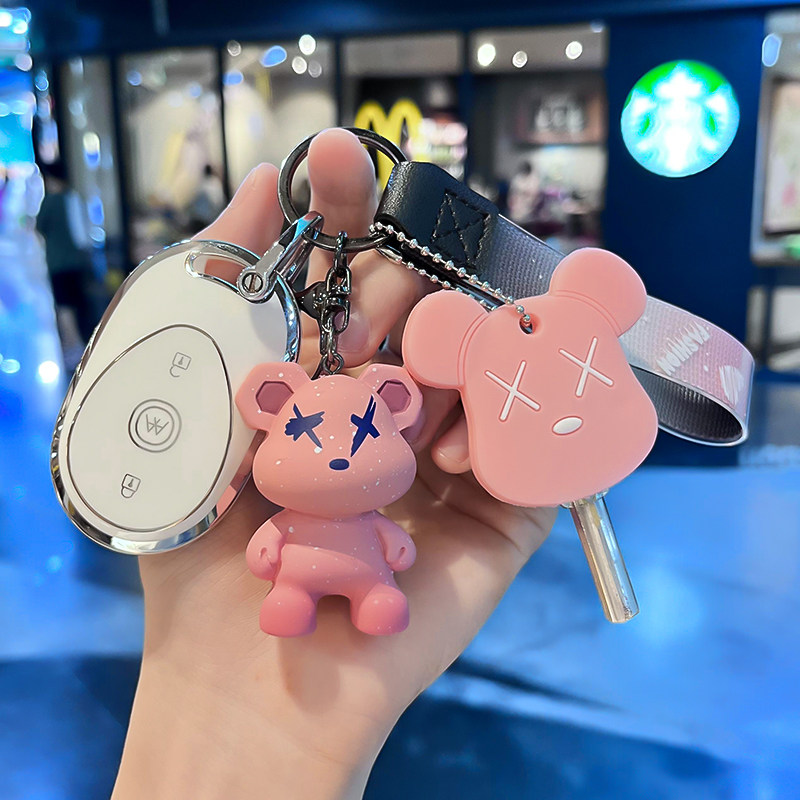 适用爱玛2024露娜元宇宙朵电动车钥匙保护套w新款男女可爱壳扣包