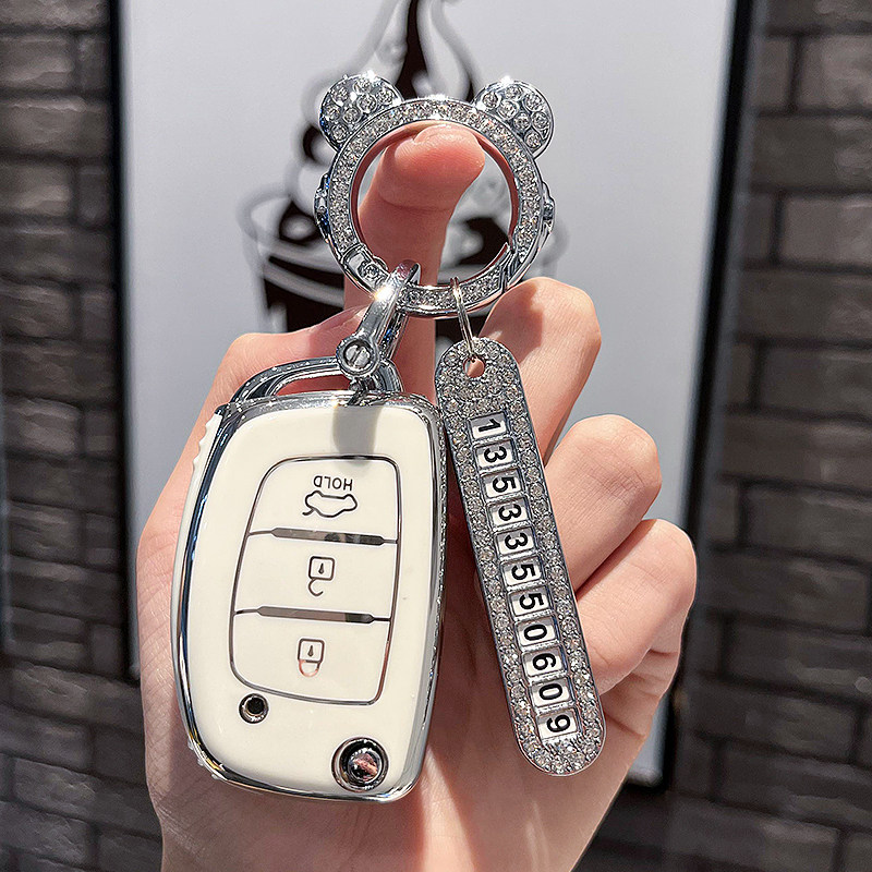 适用北京现代瑞纳钥匙套ix35改装壳朗动男扣索纳塔领动汽车钥匙壳