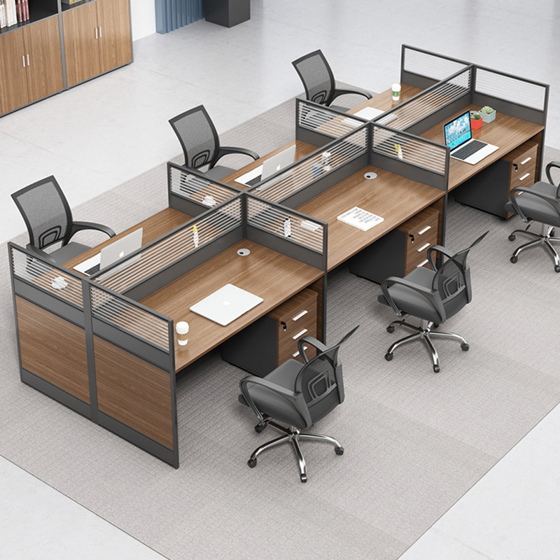 职员办公桌简约现代2/4/6/8人位屏风位员工位卡座办公室桌椅组合