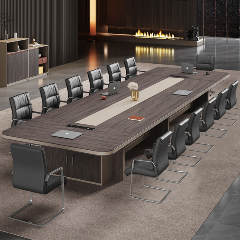 大型会议桌长桌椅组合简约现代长方形桌子会议室培训桌轻奢高级感
