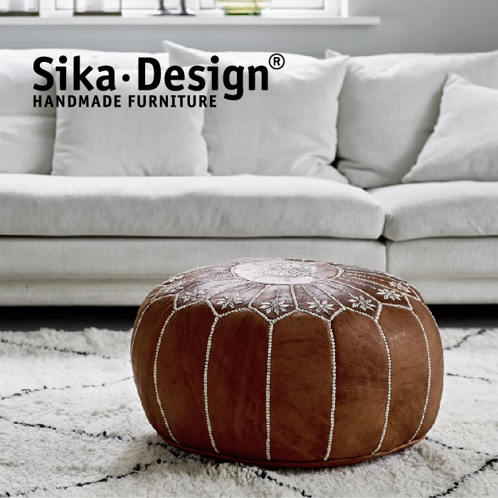 Sikadesign北欧原装进口手工摩洛哥皮坐墩Moroccan Leather Pouf