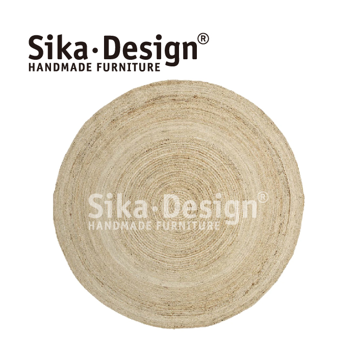 Sikadesign北欧原装进口手工编织黄麻地毯圆毯方毯Jute Carpets