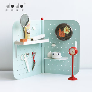 dodo合页洞洞板折叠收纳免钉安装 金属整理架客厅房间书桌置物架