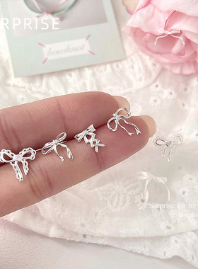 Surprise 999纯银蝴蝶结系列耳钉女小众设计养耳洞睡觉免摘耳骨钉