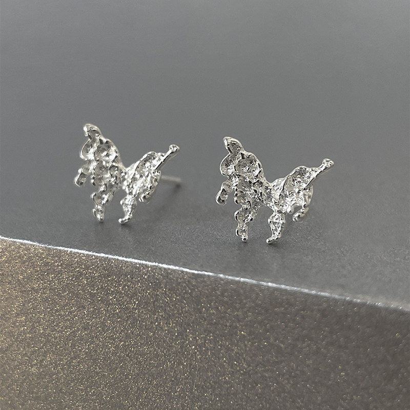 999纯银耳钉女洋气蝴蝶