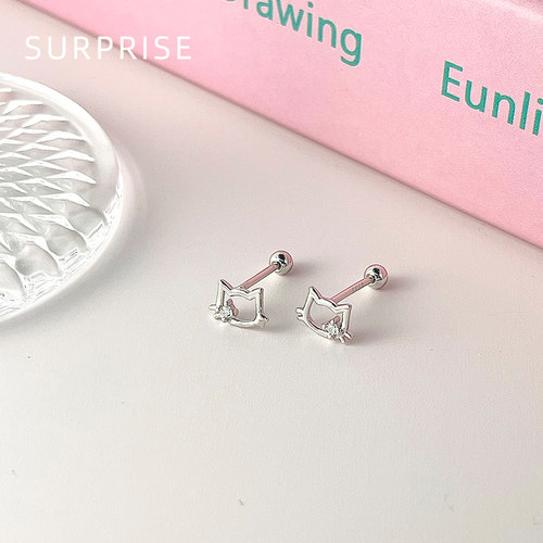 999足银耳钉女养耳洞睡觉免摘