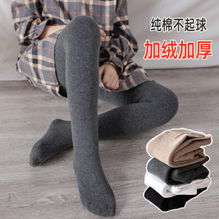 女童加绒加厚打底裤冬季儿童连裤袜纯棉大弹力宝宝袜子零下舞蹈袜