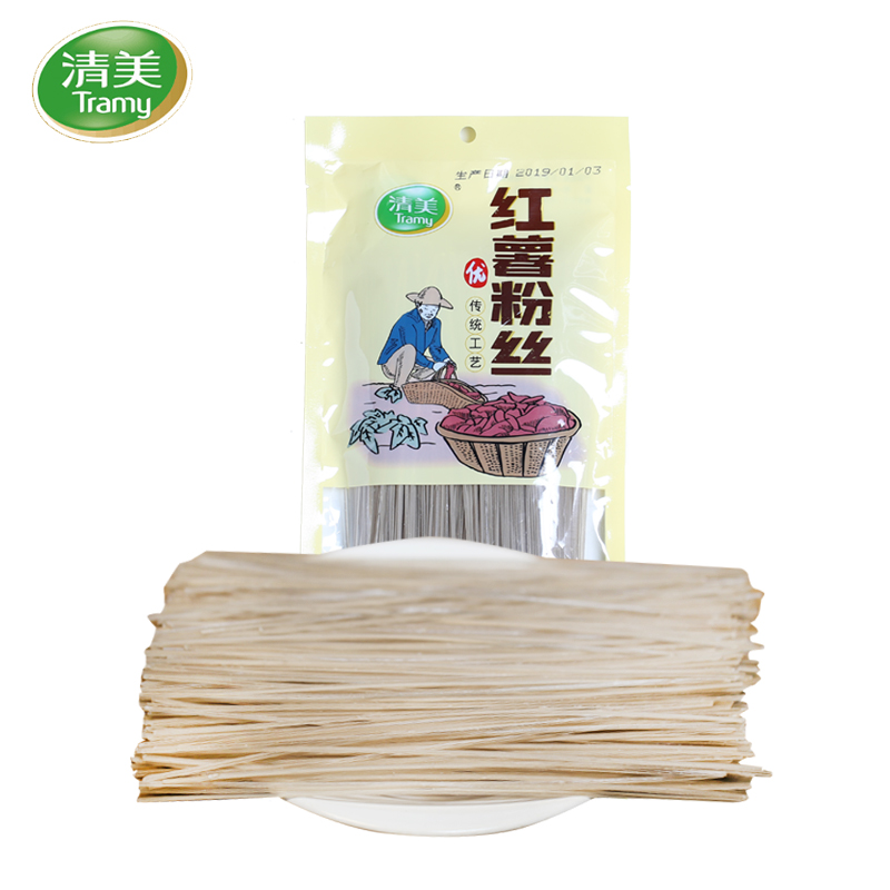 上海清美食品推荐新款红薯粉丝200g包装3包包邮素食面 速食火锅