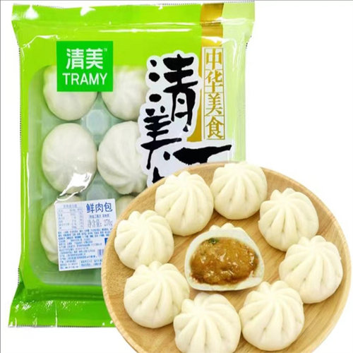 上海清美早餐迷你鲜肉包迷你奶黄包270克速冻点心江浙沪皖