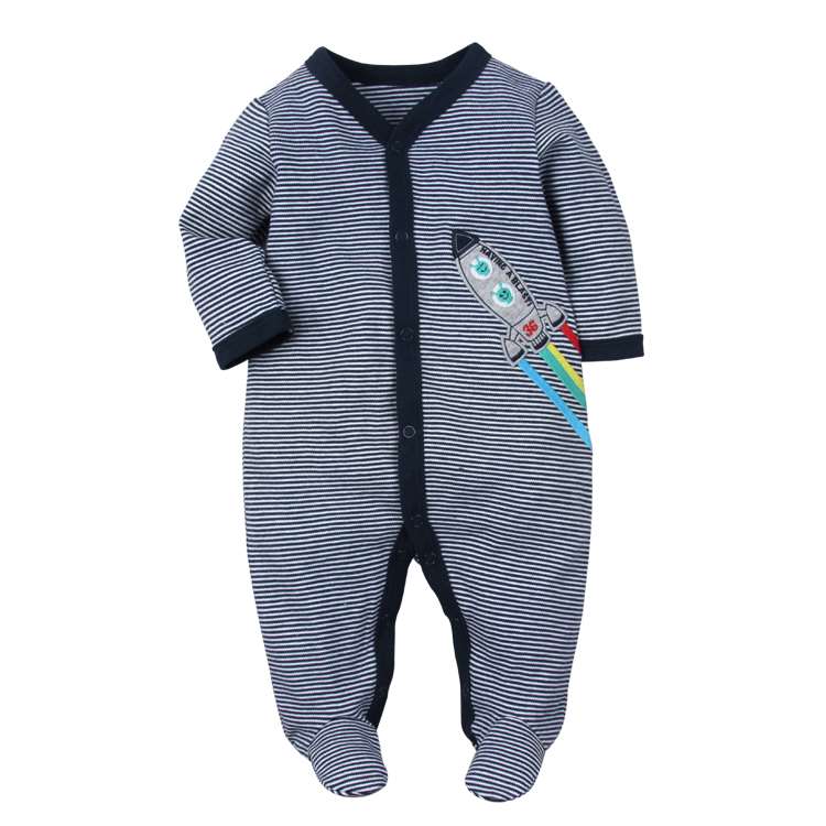 carters春秋季新生儿婴儿连体衣长袖全棉哈衣男宝宝条纹包脚爬服|msdalam kategori Kanak-kanak/Bayi/Keluarga dipasang, Jumpsuit/mendaki pakaian/Romper - dari Buy2taobao.com untuk memberikan perkhidmatan ejen Taobao profesional membeli