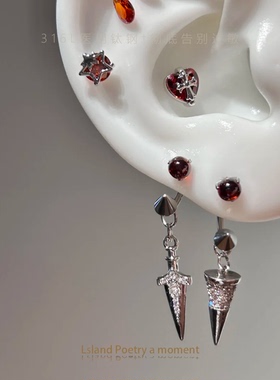 「伯爵」医学用级重工马蹄C环钛钢耳钉恶魔钉耳轮耳蜗耳骨钉小众