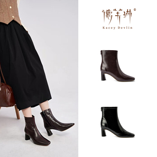 德芙琳女款 短靴KD8081 油蜡皮时装