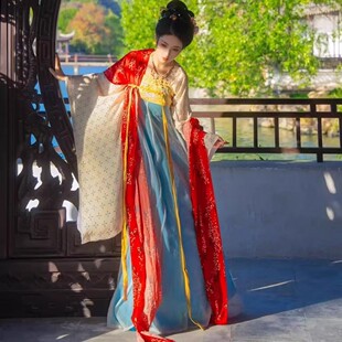 汉服【虞美人】隋唐复原风南北朝齐胸大袖襦裙唐风八破裙春夏款