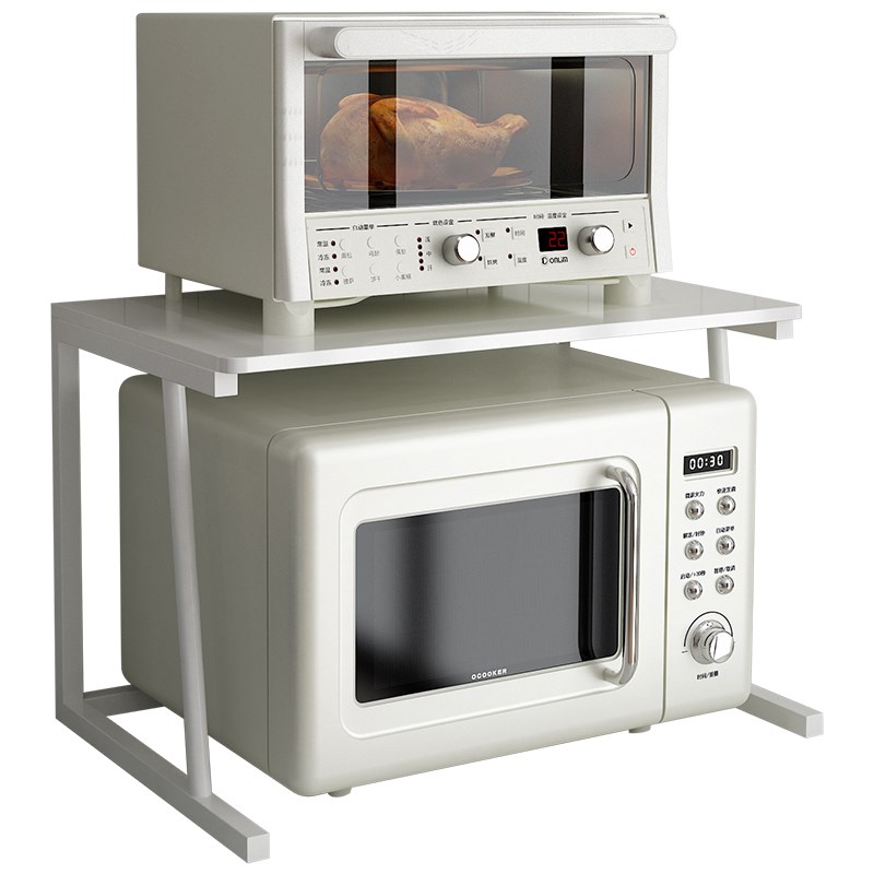 厨房微波炉置物架烤箱收纳架子台面双层桌N面电饭煲煮锅分层支架