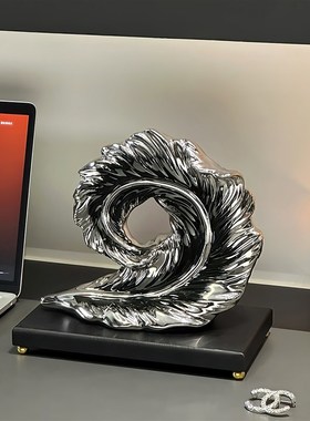 高级感羽毛摆件电视p柜艺术家居轻奢玄关酒柜装饰品办公室客厅