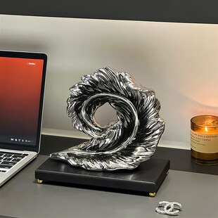 高级感羽毛摆件电视p柜艺术家居轻奢玄关酒柜装饰品办公室客厅