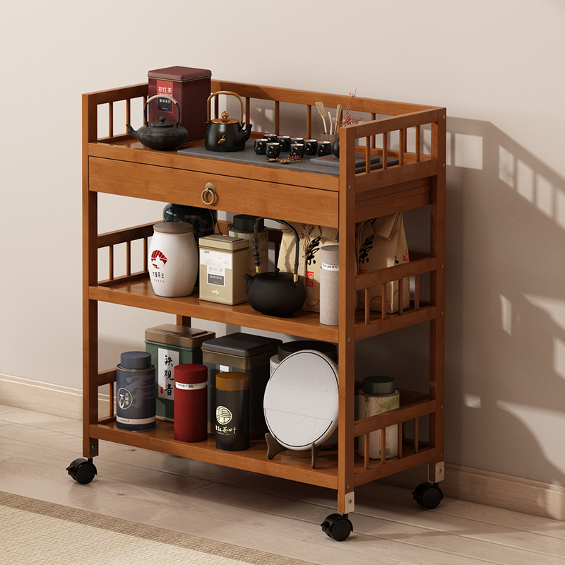 置物架带轮可移j动小推车家用茶几小户型沙发边几茶水架多功能茶