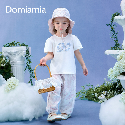 Domiamia女童短袖t恤儿童夏薄款衣服宝宝百搭上衣